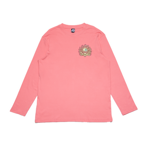 "Bloom" Cut and Sew Wide-body Long Sleeved Tee Salmon Pink