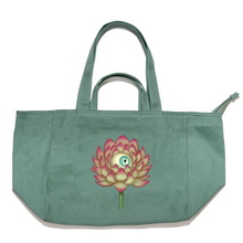 Load image into Gallery viewer, &quot;Bloom&quot; Tote Carrier Bag Cream/Green