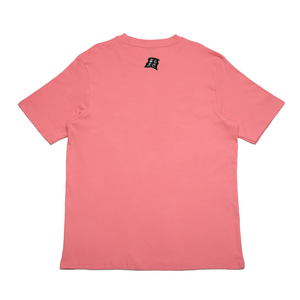 "Stranger in a Dream" Cut and Sew Wide-body Tee White/Salmon Pink
