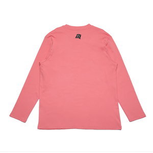"Stranger in a Dream" Cut and Sew Wide-body Long Sleeved Tee White/Salmon Pink