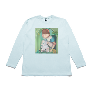 "Crossing River" Taper-Fit Heavy Cotton Long Sleeve Tee Mint