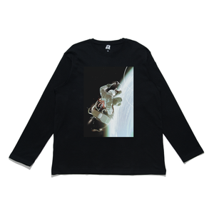"Silent" Cut and Sew Wide-body Long Sleeved Tee White/Black
