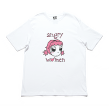 Load image into Gallery viewer, &quot;Angry Women&quot; Cut and Sew Wide-body Tee White/Salmon Pink