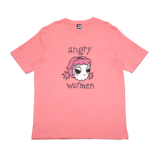 Load image into Gallery viewer, &quot;Angry Women&quot; Cut and Sew Wide-body Tee White/Salmon Pink