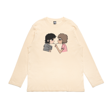 Load image into Gallery viewer, &quot;Boys&quot; Cut and Sew Wide-body Long Sleeved Tee Beige/Salmon Pink