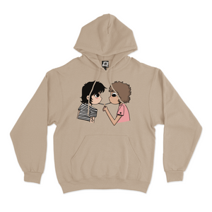 "Boys" Fleece Hoodie Beige/Light Pink