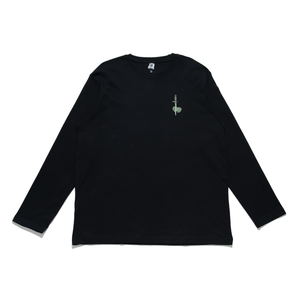 "January" Cut and Sew Wide-body Long Sleeved Tee Black