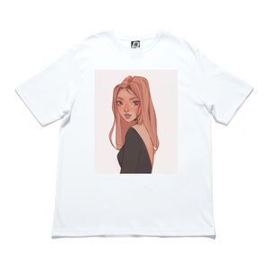 "Her Eyes" Cut and Sew Wide-body Tee White/Black