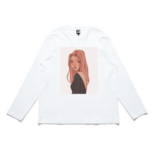 Load image into Gallery viewer, &quot;Her Eyes&quot; Cut and Sew Wide-body Long Sleeved Tee White/Black