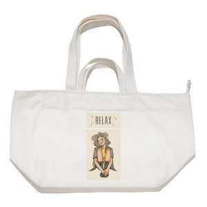 "Relax" Tote Carrier Bag Cream