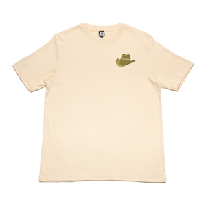 "Be the Cowgirl" Cut and Sew Wide-body Tee White/Beige