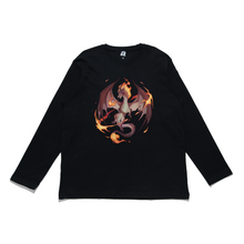 Load image into Gallery viewer, &quot;Fire Dragon&quot; Cut and Sew Wide-body Long Sleeved Tee White/Black/Beige