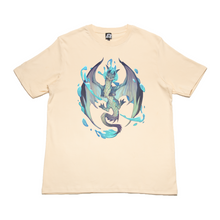 Load image into Gallery viewer, &quot;Water Dragon&quot; Cut and Sew Wide-body Tee White/Black/Beige