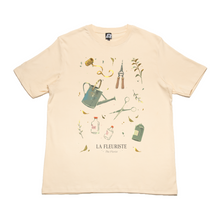 Load image into Gallery viewer, &quot;La Fleuriste&quot; Cut and Sew Wide-body Tee White/Black/Beige