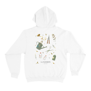 "La Fleuriste" Basic Hoodie White/Black