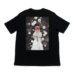 "My Sweet Daisy" Cut and Sew Wide-body Tee White/Black