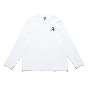 "Scorpio" Cut and Sew Wide-body Long Sleeved Tee White