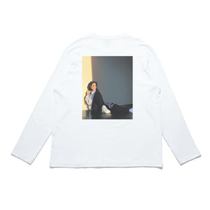 "Exahausted" Cut and Sew Wide-body Long Sleeved Tee White/Black/Beige
