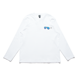 "Exahausted" Cut and Sew Wide-body Long Sleeved Tee White/Black/Beige