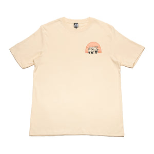 "Peace of Mind" Cut and Sew Wide-body Tee Beige