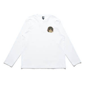 "Touch Starved" Cut and Sew Wide-body Long Sleeved Tee White/Black