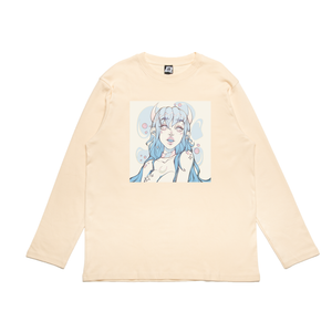 "Yolo" Cut and Sew Wide-body Long Sleeved Tee Beige