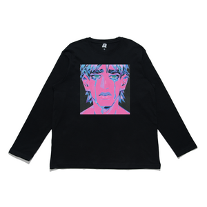 "Crystal Tears" Cut and Sew Wide-body Long Sleeved Tee White/Black