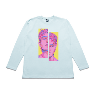 "Duality" Taper-Fit Heavy Cotton Long Sleeve Tee Mint