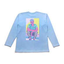 Load image into Gallery viewer, &quot;Waiting&quot; Taper-Fit Heavy Cotton Long Sleeve Tee Sky Blue