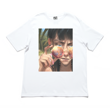 Load image into Gallery viewer, &quot;Sunglasses&quot; Cut and Sew Wide-body Tee White/Black