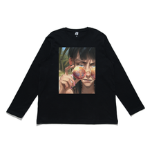 Load image into Gallery viewer, &quot;Sunglasses&quot; Cut and Sew Wide-body Long Sleeved Tee White/Black