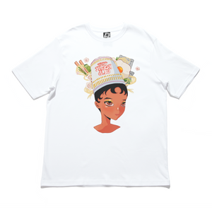 "Cup Noodles" Cut and Sew Wide-body Tee White/Beige