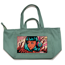 Load image into Gallery viewer, &quot;Girl Pop&quot; Tote Carrier Bag Cream/Green