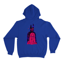 Load image into Gallery viewer, &quot;Over your Shoulder&quot; Basic Hoodie White/Black/Cobalt Blue