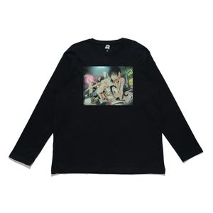 "🔩" Cut and Sew Wide-body Long Sleeved Tee Black