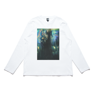 "💐" Cut and Sew Wide-body Long Sleeved Tee White