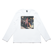 Load image into Gallery viewer, &quot;🐈_⬛✨&quot; Cut and Sew Wide-body Long Sleeved Tee White/Beige