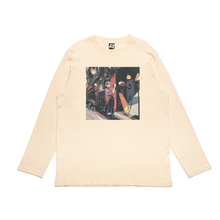 Load image into Gallery viewer, &quot;🐈_⬛✨&quot; Cut and Sew Wide-body Long Sleeved Tee White/Beige