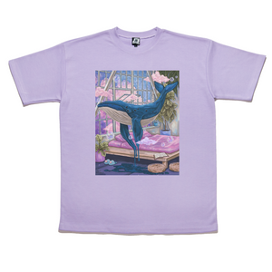 "Whale" Taper-Fit Heavy Cotton Long Sleeve Tee Violet