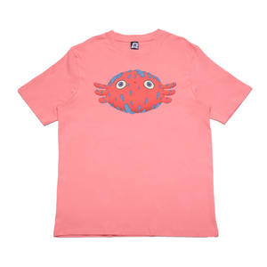"Red Axolotl" Cut and Sew Wide-body Tee Salmon Pink