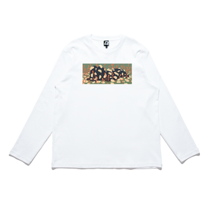 "Rabbit Hole" Cut and Sew Wide-body Long Sleeved Tee White
