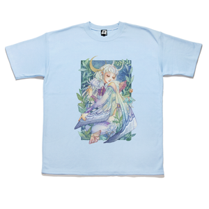 "Night Melody" Taper-Fit Heavy Cotton Tee Sky Blue