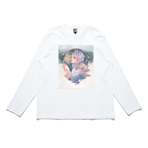 "Twinkle" Cut and Sew Wide-body Long Sleeved Tee White