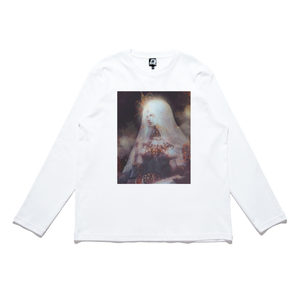 "Ethereal" Cut and Sew Wide-body Long Sleeved Tee White/Black