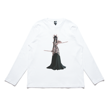 Load image into Gallery viewer, &quot;Goth x gold II of Sword&quot; Cut and Sew Wide-body Tee White/Black