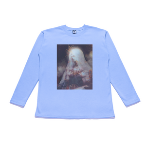 "Ethereal" Taper-Fit Heavy Cotton Long Sleeve Tee Sky Blue