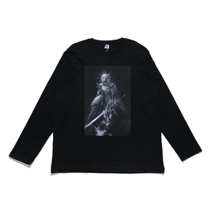 "Maiden Knight" Cut and Sew Wide-body Long Sleeved Tee Black