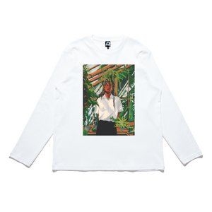 "Summerday" Cut and Sew Wide-body Long Sleeved Tee White/Black
