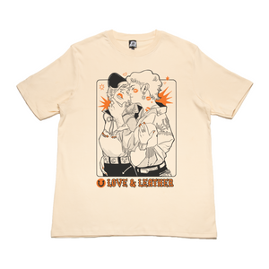 "Cowgirls Lovers" Cut and Sew Wide-body Tee Black/Beige
