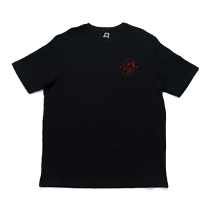 "Lasso Red" Cut and Sew Wide-body Tee Black/Beige